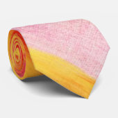 Cravate Men Designer Ties Yellow Orange Pink (Roulé)