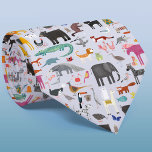 Cravate Ménagerie animale<br><div class="desc">Toutes sortes d'animaux amusants et la faune pour les amoureux des animaux partout. Animaux de safari, jungle, ferme, oiseaux, animaux domestiques et animaux sauvages. Un monstre semble aussi s'être faufilé. Art original de Nic Squirrell.</div>
