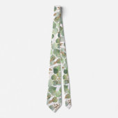 CRAVATE MENS BOTANIQUES BLANC VERT SAGE (Devant)