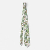 CRAVATE MENS BOTANIQUES BLANC VERT SAGE (Dos)