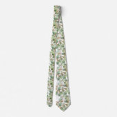 CRAVATE MENS BOTANIQUES BLANC VERT SAGE (Dos)