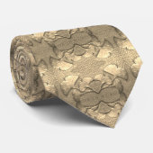 Cravate Mens Necktie Gold Gingko feuille (Roulé)