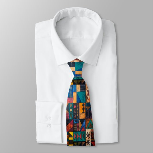 Cravate Men's Nectie Abstract Pattern African Neck Tie (Attaché)