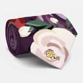 Cravate Mens Plum Purple Rose Or Géométrique Fl (Roulé)