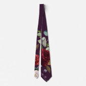 Cravate Mens Plum Purple Rose Or Géométrique Fl (Dos)