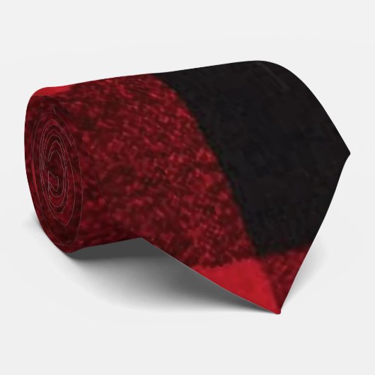 Cravate Mens Rouge Buffalo Plaid Ours Noir (Roulé)