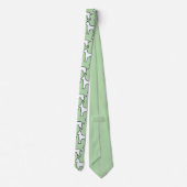 Cravate Menthe verte chien blanc (Dos)