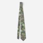 CRAVATE MENUS BOTANIQUES GRAS VERTS SAGE (Dos)