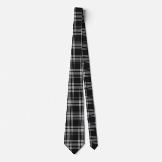 Cravate Menzies Black Scottish Tartan Plaid Motif (Devant)