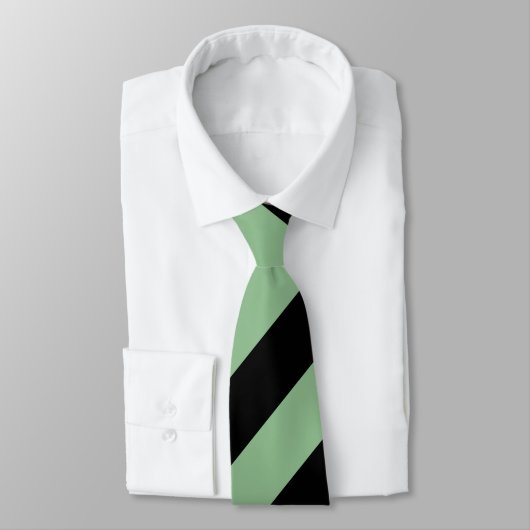 Cravate Mer foncée Gris vert et noir Géant Diagonal (Attaché)