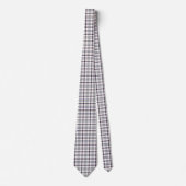 Cravate Merino White and Blue Zodiac Plaid Neck Tie (Devant)