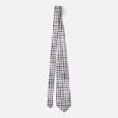 Cravate Merino White and Blue Zodiac Plaid Neck Tie (Dos)