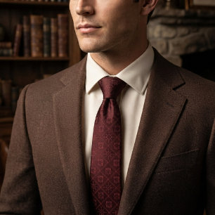 Cravate Merlot Oxblood Tonal Jacquard Luxe Bourgogne