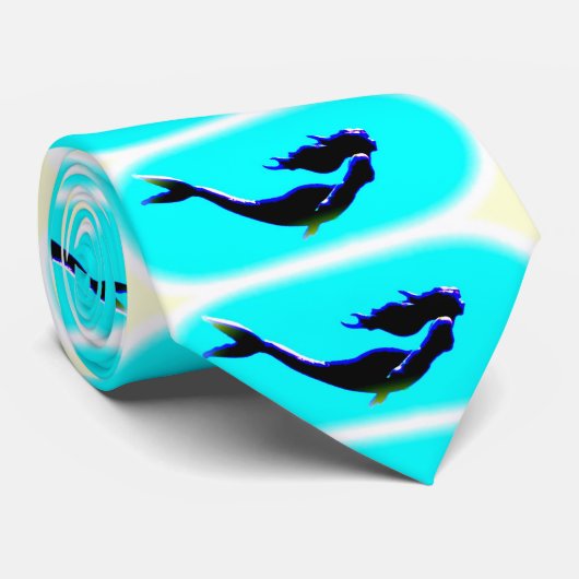 Cravate mermaid bleu (Roulé)