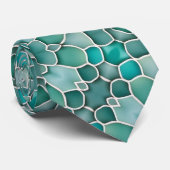 Cravate Merman Verre Vert Turquoise & Aqua Océan Thème (Roulé)
