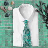 Cravate Merman Verre Vert Turquoise & Aqua Océan Thème