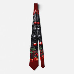 Cravate merveilleux arbre gothique de noël