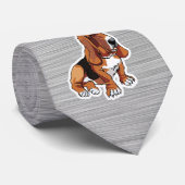 Cravate Metal look; Basset Hound (Roulé)