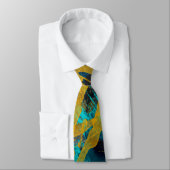 Cravate Metallic Golden Blue Textures (Attaché)