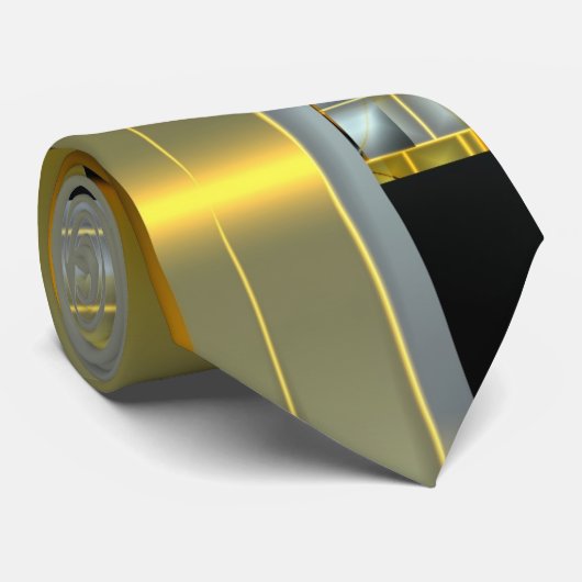 Cravate métallique fractale Techno Abstraite (Roulé)