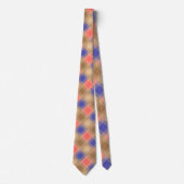 Cravate Mi-siècle méga plaid - cacao et corail (Devant)