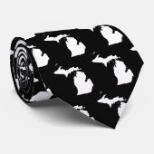 Cravate Michigan en blanc et noir (Roulé)