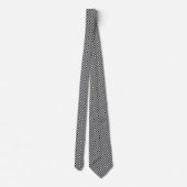 Cravate micro motif de damier rétro noir et blanc (Dos)