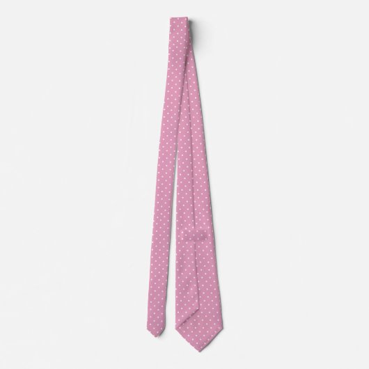 Cravate Micro points sur fond rose clair Classique (Dos)