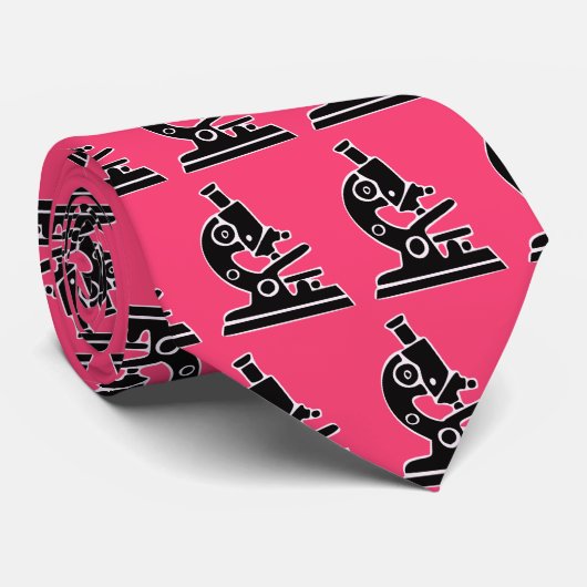 Cravate Microscope rose (Roulé)