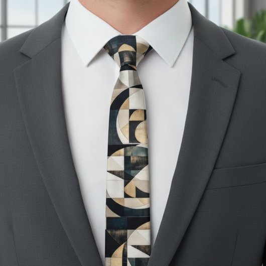 Cravate Mid-century Modern Geometric Neck Tie
