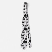 Cravate Mid Century moderne Abstrait noir blanc et gris (Devant)