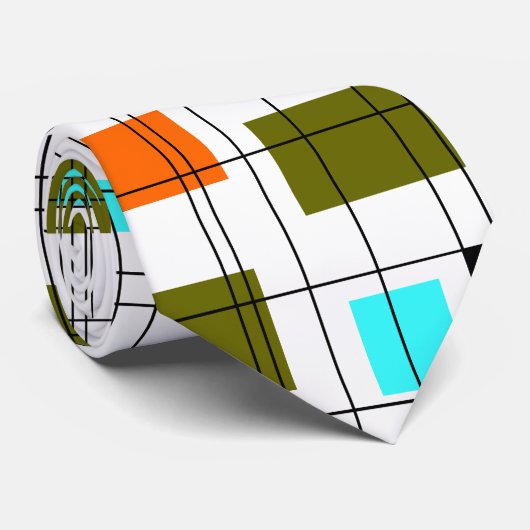 Cravate Midcentury grid (Roulé)