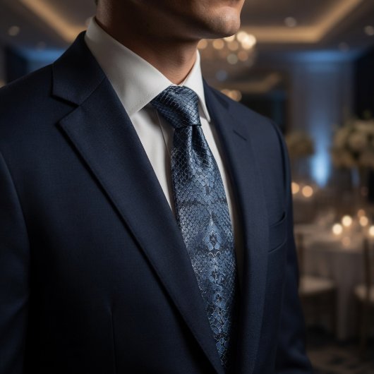 Cravate Midnight Blue Python Snakeskin
