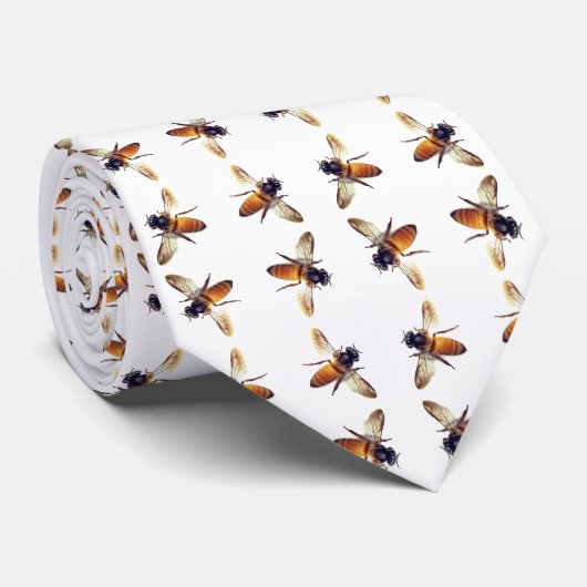 Cravate Miel Bee motif (Roulé)