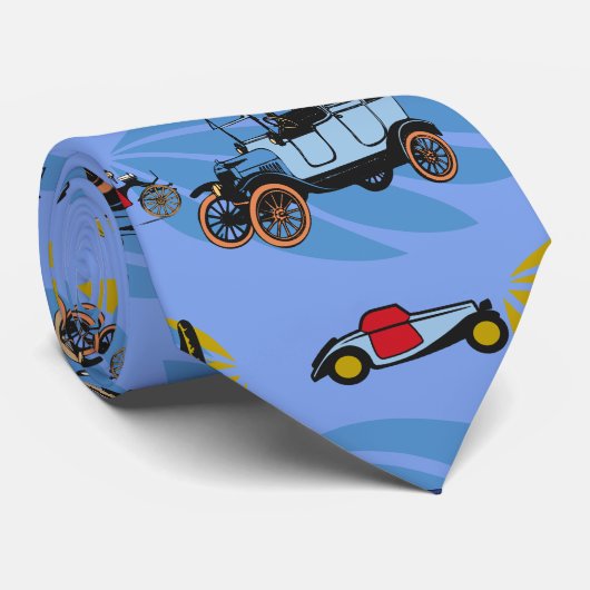 Cravate mignon avec design de voitures anciennes (Roulé)