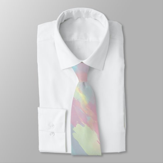 Cravate mignon pastel coloré d'été brushstrokies motif (Attaché)