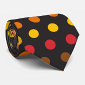 Cravate mignon pois motif carrelé de saison automne (Roulé)