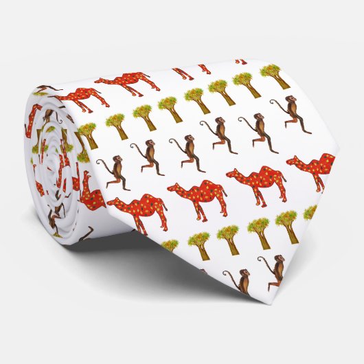 Cravate mignonne d'art d'animaux africains (Roulé)