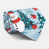 Cravate Mignonne Festif de Noël Snowmen (Roulé)