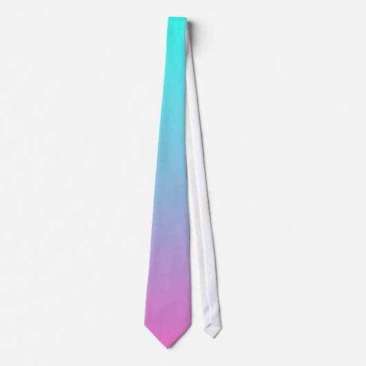 Cravate mignonne girly ombre mermaid rose turquoise aqua b (Devant)