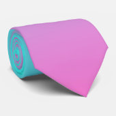 Cravate mignonne girly ombre mermaid rose turquoise aqua b (Roulé)