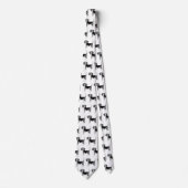 Cravate Mignonne Motif D'Un Chien Beagle En Noir Et Blanc (Devant)