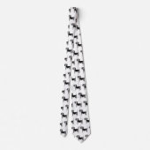 Cravate Mignonne Motif D'Un Chien Beagle En Noir Et Blanc (Dos)