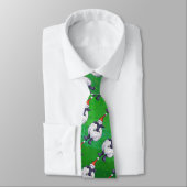 Cravate Mignonne mouton à Santa Chapeau sur vert (Attaché)