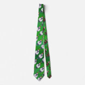 Cravate Mignonne mouton à Santa Chapeau sur vert (Devant)
