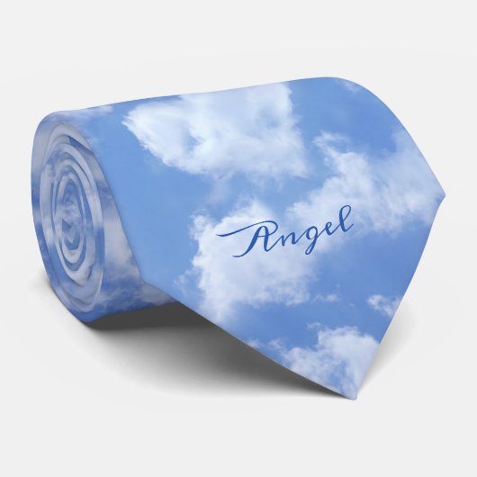 Cravate Mignonne Nuage En Forme De Coeur Dans Le Ciel Bleu (Roulé)