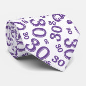 Cravate Milestone 30 Random Number Pattern Purple/White (Roulé)