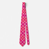 Cravate Milieu du siècle moderne Plaid, Fuchsia rose & Cor (Devant)