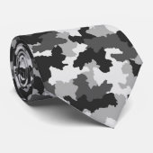 Cravate militaire noir et blanc de camouflage (Roulé)