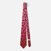 Cravate Milo Dale Rouge et noir Leppard Rose Necktie (Devant)